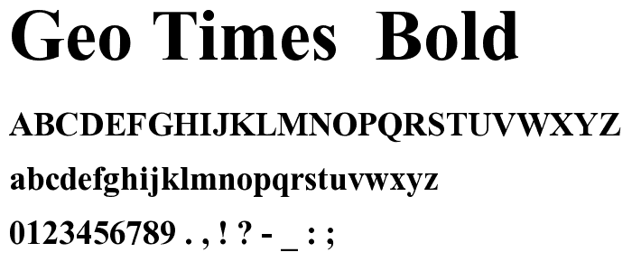Geo_Times  Bold font